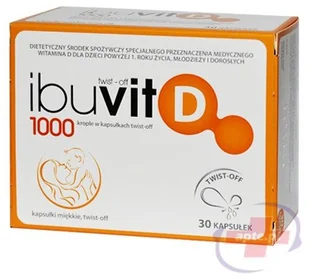 Medana Ibuvit D 1000 x30 kapsułek "twist-off" - Witaminy i minerały - miniaturka - grafika 1