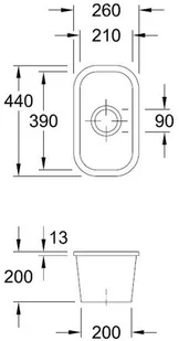 Villeroy & Boch Cisterna 26 Classicline 6707 01 R1 - Zlewozmywaki - miniaturka - grafika 4