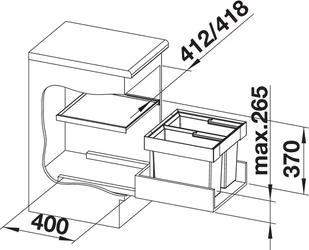 Blanco FLEXON II 45/2 + pokrywa systemowa 521468 - Kosze na śmieci - miniaturka - grafika 3