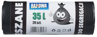MALWO Worki na śmieci ZMIESZANE 35 l 20 szt. czarne MALWO - Worki na śmieci - miniaturka - grafika 1