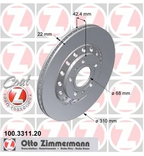 Zimmermann Tarcza hamulcowa 100.3311.20 - Tarcze hamulcowe - miniaturka - grafika 1