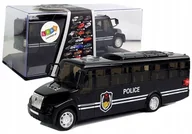 Samochody i pojazdy dla dzieci - Autobus Policja Czarny z Naciągiem Dźwięk - miniaturka - grafika 1