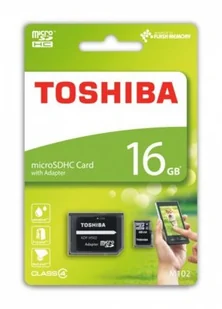 Toshiba microSDHC Class 4 16GB + adapter (THN-M102K0160M2) - Karty pamięci - miniaturka - grafika 1