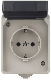 Emos Gniazdo zewnętrzne SCHUKO 250V/16A IP44 - Gniazdka elektryczne - miniaturka - grafika 1