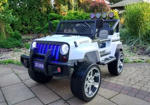 Import LEANToys Auto na Akumulator S2388 Jeep Biały - Pojazdy elektryczne dla dzieci - miniaturka - grafika 5