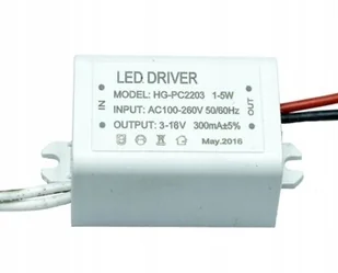 Driver Led 5W 300mA 3 - 18V zasilacz 1 - 5W - Zasilacze i transformatory - miniaturka - grafika 1