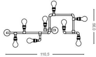 Ideal Lux Lampa Ścienna Plumber Pl8 136714 Wys. 10,0 - Lampy ścienne - miniaturka - grafika 2