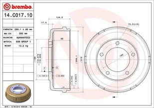 BREMBO Bęben hamulcowy 14.C017.10 14.C017.10 - Bębny hamulcowe - miniaturka - grafika 1