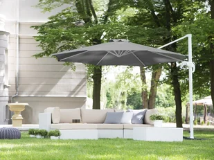 Beliani Parasol ogrodowy 300 cm antracytowy/biały SAVONA - Parasole ogrodowe - miniaturka - grafika 1