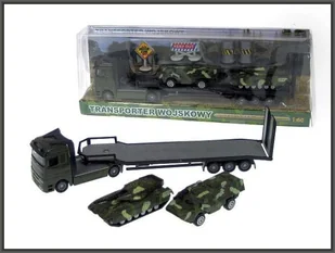 Hipo Transporter wojskowy + 2 pojazdy pod kloszem 540104 - Samochody i pojazdy dla dzieci - miniaturka - grafika 1