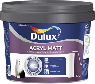 Dulux Acryl Matt emulsja do ścian i sufitów 10l Biała - Farby zewnętrzne - miniaturka - grafika 1