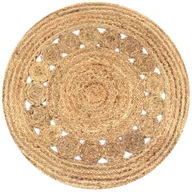 Dywaniki łazienkowe - vidaXL Dywan pleciony z juty, 90 cm, okrągły 245342 - miniaturka - grafika 1