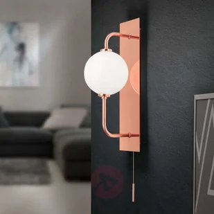 Orion Kinkiet LED Pipes ze szklaną kulą, miedź - Lampy ścienne - miniaturka - grafika 4