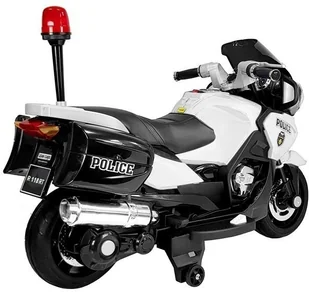 LEAN Motor na Akumulator Policja HZB118 Biały 6443 - Pojazdy elektryczne dla dzieci - miniaturka - grafika 4