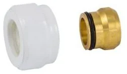 Schlosser Złączka zaciskowa CU M22X1.5 x 15 mm BIAŁA - Głowice termostatyczne - miniaturka - grafika 1