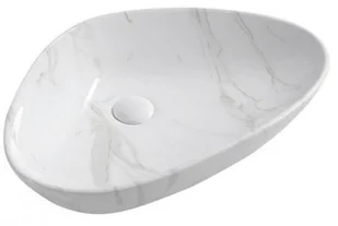 Sapho DALMA biały marmur 58,5x39 cm | MM217 - Umywalki - miniaturka - grafika 1