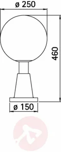 Albert Leuchten Lampa na cokół biała z kryształem - Lampy ogrodowe - miniaturka - grafika 2