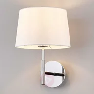 Lampy ścienne - Lampenwelt Lampa ścienna z białym, materiałowym abażurem - miniaturka - grafika 1