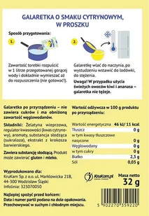 KruKam Galaretka cytrynowa 32g bez dodatku cukru - Szybkie dania obiadowe - miniaturka - grafika 2