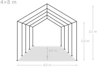 vidaXL Namiot imprezowy z PE, 4 x 8 m, szary - Pawilony ogrodowe - miniaturka - grafika 18