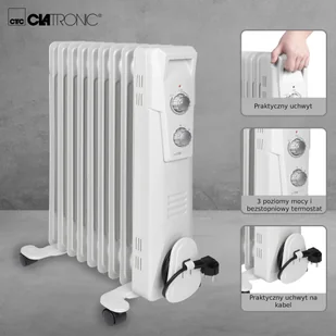 CLATRONIC Grzejnik olejowy 9 żebrowy RA 3736 - Ogrzewanie przenośne - miniaturka - grafika 4