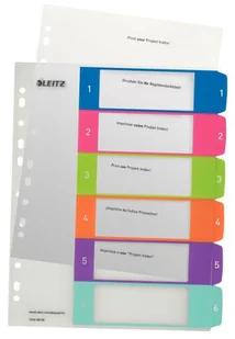 Leitz Przekładki WOW nadruk 1-6 PP MAXI 12420000 - Przekładki do segregatorów - miniaturka - grafika 1