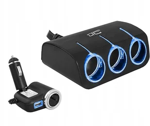 Adapter Auto Led 3 Gniazda 120W Usb 1200mA 12/24V - Adaptery i przejściówki - miniaturka - grafika 1