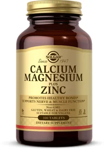 Solgar Calcium Magnesium plus Zinc (100 tabl.) - Witaminy i minerały - miniaturka - grafika 1