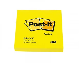 Post-It Karteczki 76x76 neon 76x76 654-NY - żółty - Etykiety samoprzylepne i bloki etykiet - miniaturka - grafika 1