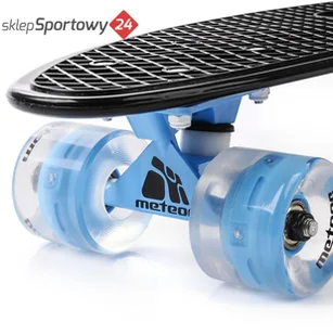 Meteor DESKOROLKA FISHBOARD PLASTIKOWA LED CZARN 23896 - Deskorolki - miniaturka - grafika 2