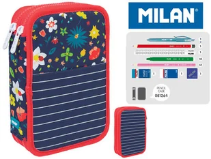 MILAN Piórnik 2-poziomowy z wyposażeniem FLOWERY - Piórniki - miniaturka - grafika 1
