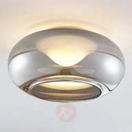 Lampy sufitowe - LUCANDE Szklana lampa wisząca LED Mijo dymnoszara - miniaturka - grafika 1