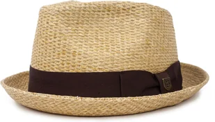 Brixton kapelusz CASTOR FEDORA Tan Stripe - Czapki damskie - miniaturka - grafika 1