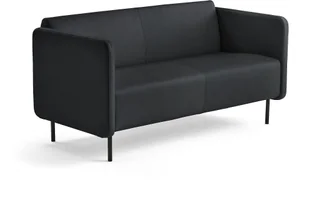 AJ Produkty Sofa 2-osobowa CLEAR, eko-skóra, antracyt - Sofy i kanapy - miniaturka - grafika 1