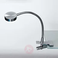 Lampy stojące - Orion Zaciskowa lampa stołowa LED Colin nikiel - miniaturka - grafika 1