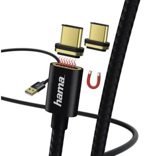 Hama USB USB-C MAGNETIC 1,5m czarny - Kable USB - miniaturka - grafika 1
