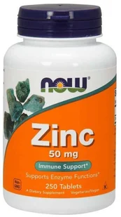 Now Foods Foods Cynk 50 mg - Glukonian Cynku (250 tabl.) - Witaminy i minerały - miniaturka - grafika 1