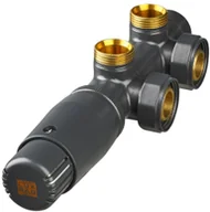 Akcesoria grzewcze - Luxrad Zestaw termostatyczny DUO-PLEX lewy 3/4" RAL 7106 - miniaturka - grafika 1
