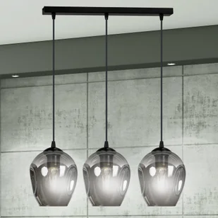 EULUNA Lampa wisząca Starla prosta 3-pkt. szkło grafitowe - Lampy sufitowe - miniaturka - grafika 2