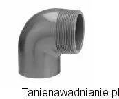 Kolano 90 PCV 40mm x 1 1/2" GZ pvckol17 - Inne akcesoria do nawadniania - miniaturka - grafika 1