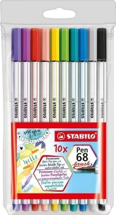 Flamastry Pen 68 brush 10 kolorów STABILO - Przybory szkolne - miniaturka - grafika 3