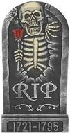 Halloween - GU Nagrobek Szkielet z różą - 32x65 cm - miniaturka - grafika 1