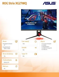 Asus XG27WQ Czarny (90LM05I0-B01970) - Monitory - miniaturka - grafika 3