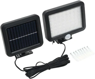 vidaXL Lampa solarna z czujnikiem ruchu, białe LED - Lampy pozostałe - miniaturka - grafika 1