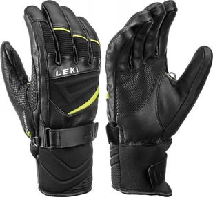 Leki Griffin S Mens Ski Gloves Black/Yellow 8,5 - Rękawice narciarskie - miniaturka - grafika 1