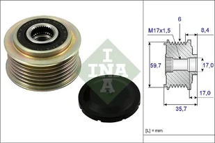 INA Alternator - sprzęgło jednokierunkowe INA 535 0225 10 - Uszczelki silnikowe - miniaturka - grafika 1