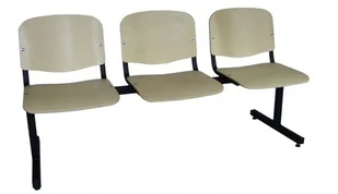 Ławka korytarzowa poczekalnia ISO WOOD buk 3 osobowa - Meble do szkół i przedszkoli - miniaturka - grafika 1