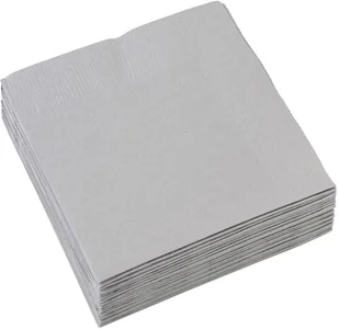 AMSCAN Serwetki srebrne - 25 cm - 20 szt. 50220-18 - Dekoracje i nakrycia stołu na imprezę - miniaturka - grafika 1