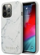 Etui i futerały do telefonów - Guess Marble - Etui iPhone 13 Pro biały GUHCP13LPCUMAWH - miniaturka - grafika 1
