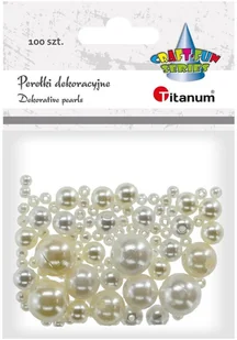Titanum Perełki dekoracyjne TITANUM a&apos;100 białe - Szkolne artykuły papiernicze - miniaturka - grafika 1
